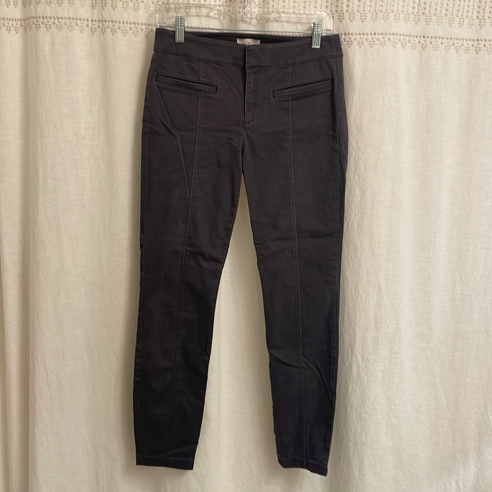 LOFT Brushed Cotton Skinny Ankle Pant - Size 2 - Charcoal Grey